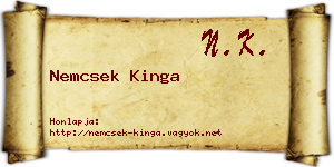 Nemcsek Kinga névjegykártya