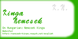 kinga nemcsek business card